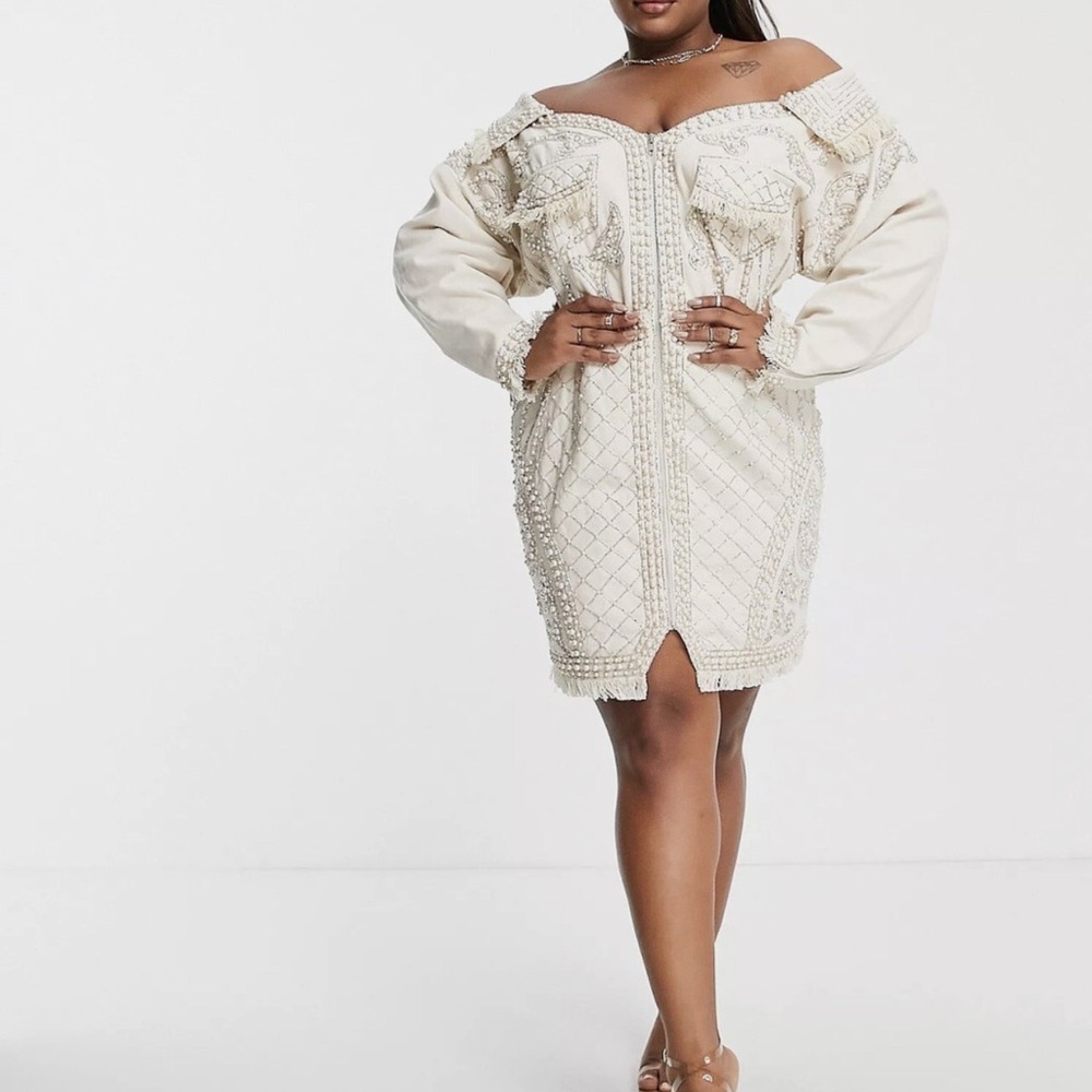 ASOS Curve Design Pearl Dress NWT 16